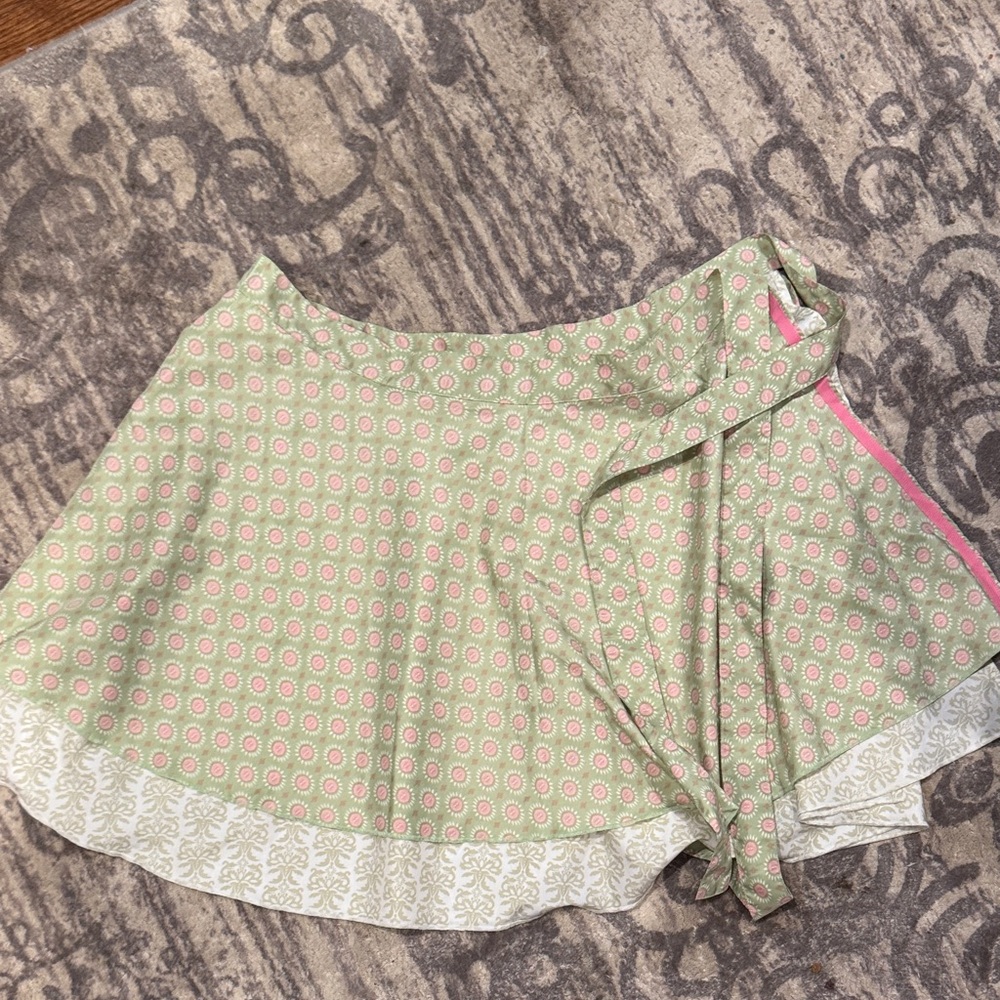 Matilda Jane Green and Pink Patterned Midi Skirt